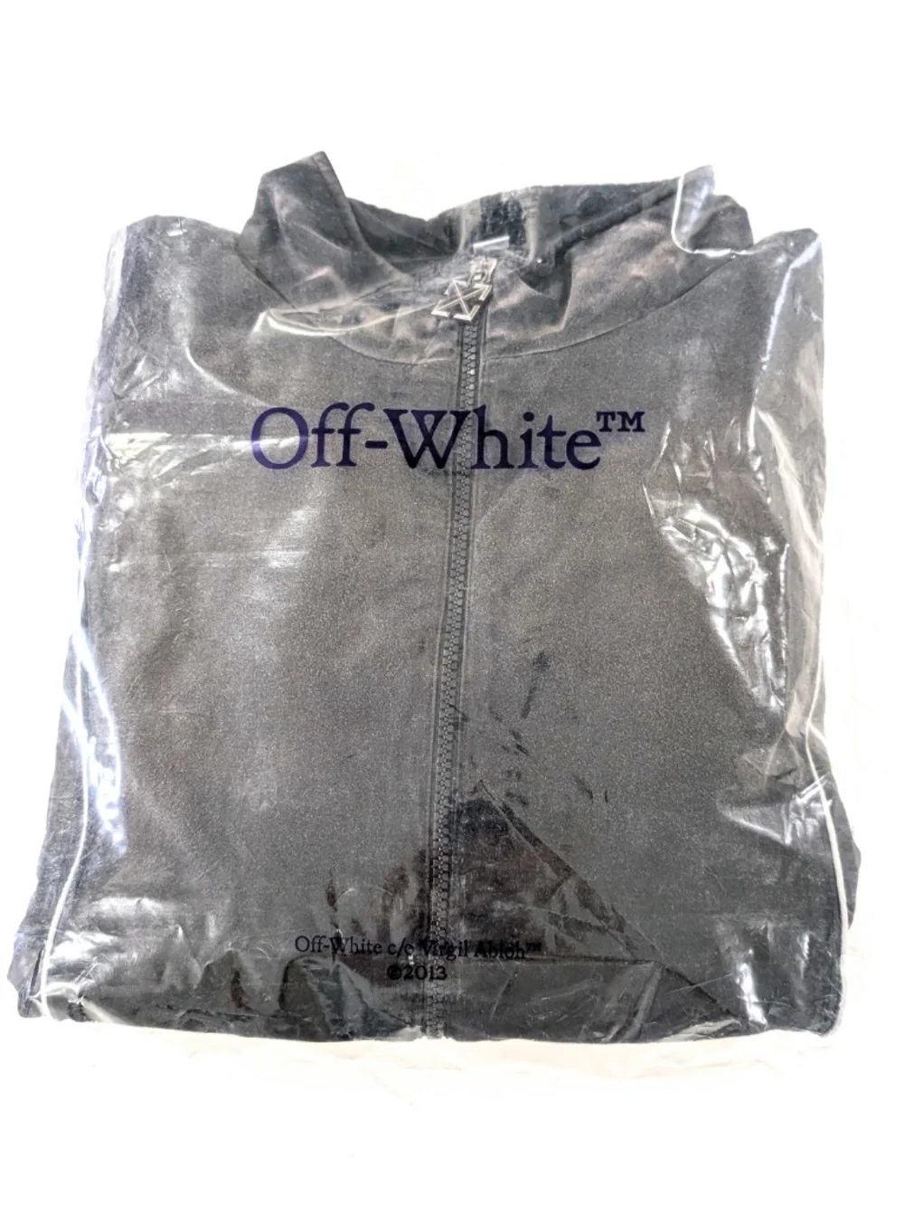 OFF-WHITE Offline Garment Dyed Gradient Track Jacket Size XL Black Mesh Lining